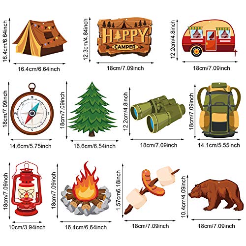 30 Pcs Happy Camper Party Decorations Camping Themed Hanging Swirls